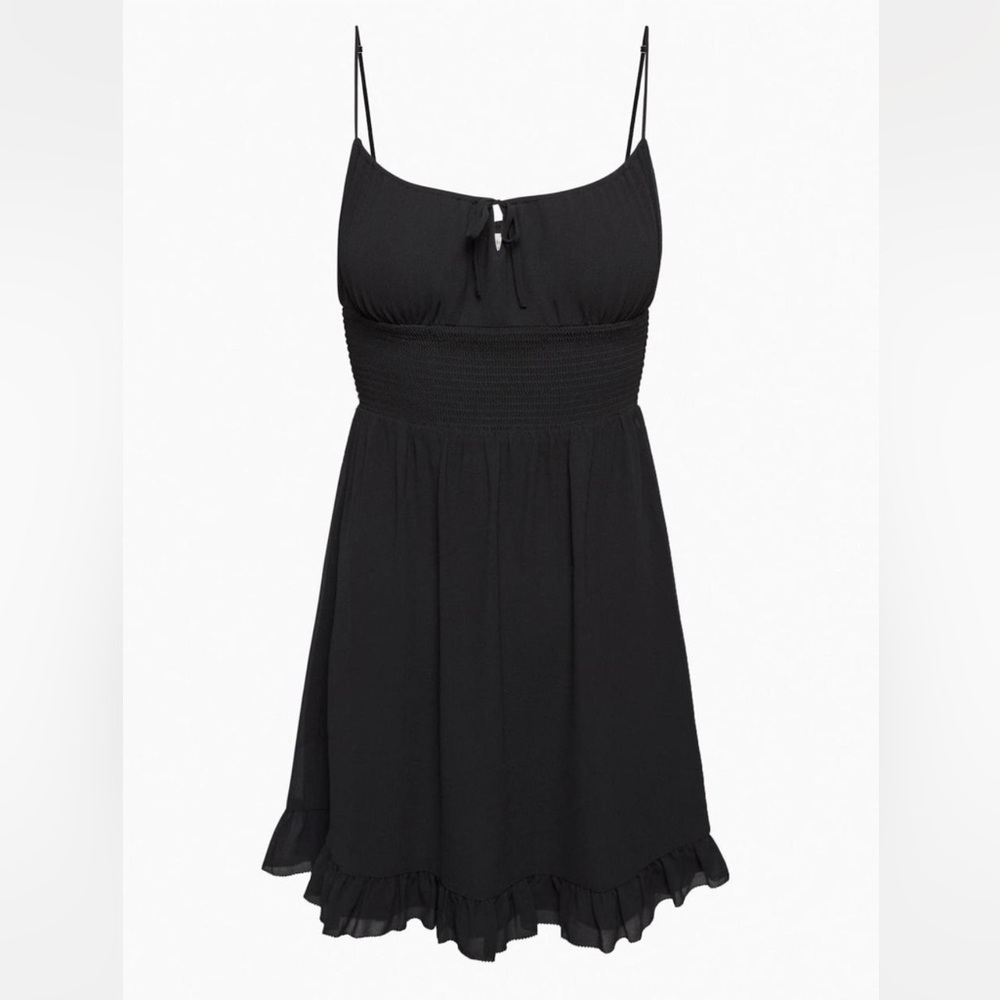 Aritzia (Wilfred) Black “Genoa” Spaghetti Strap Mini Dress